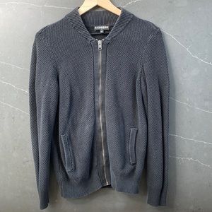 Mens Black Express Zip Cardigan / Sweater Small